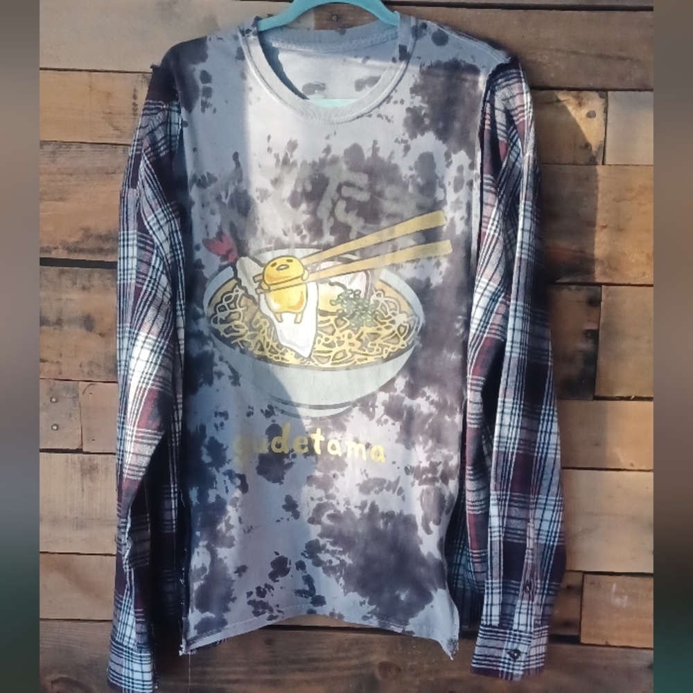 Upcycled Gudetama Graphic Long Sleeve Shirt